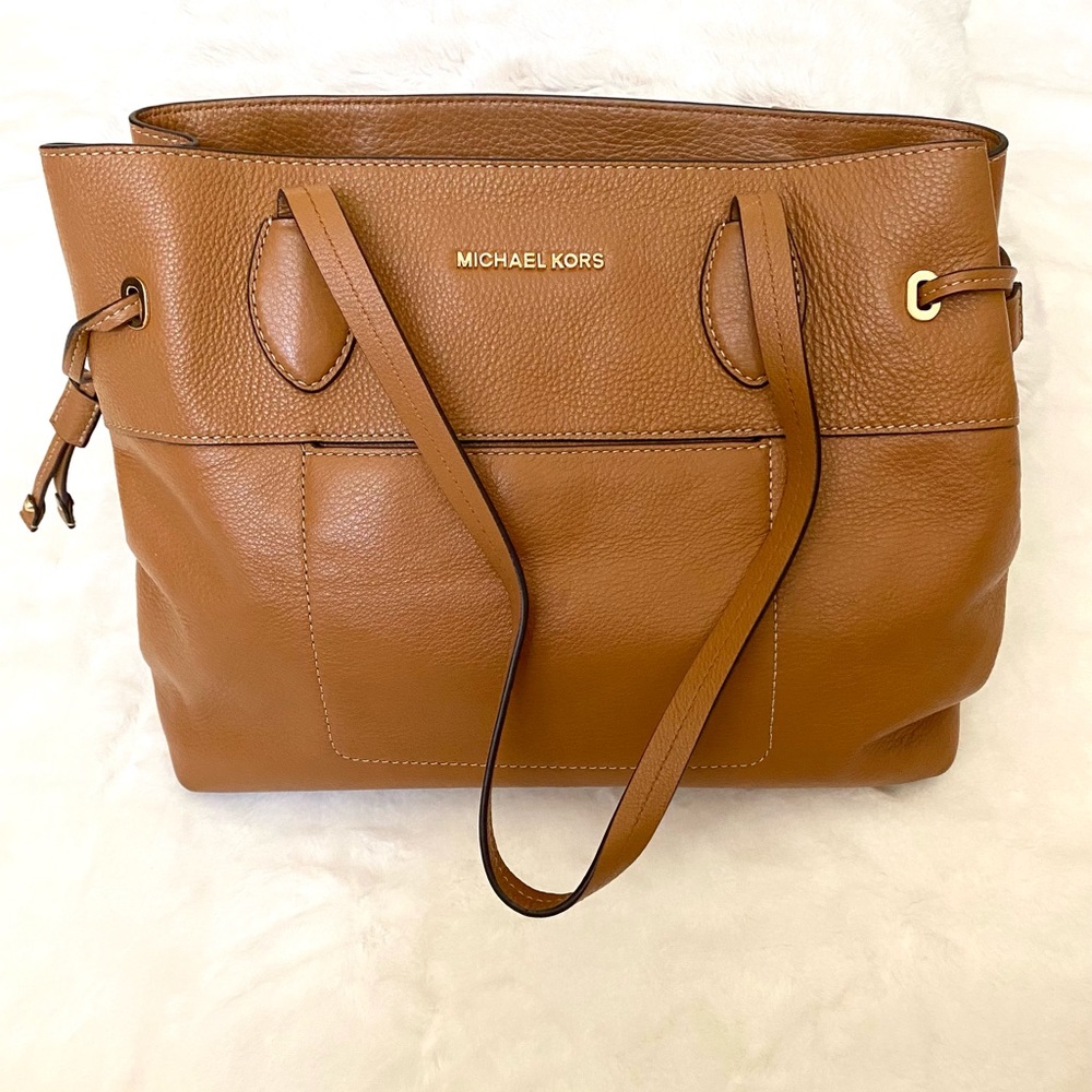 Michael Kors Mae Large East West Leather Shoulder Purse